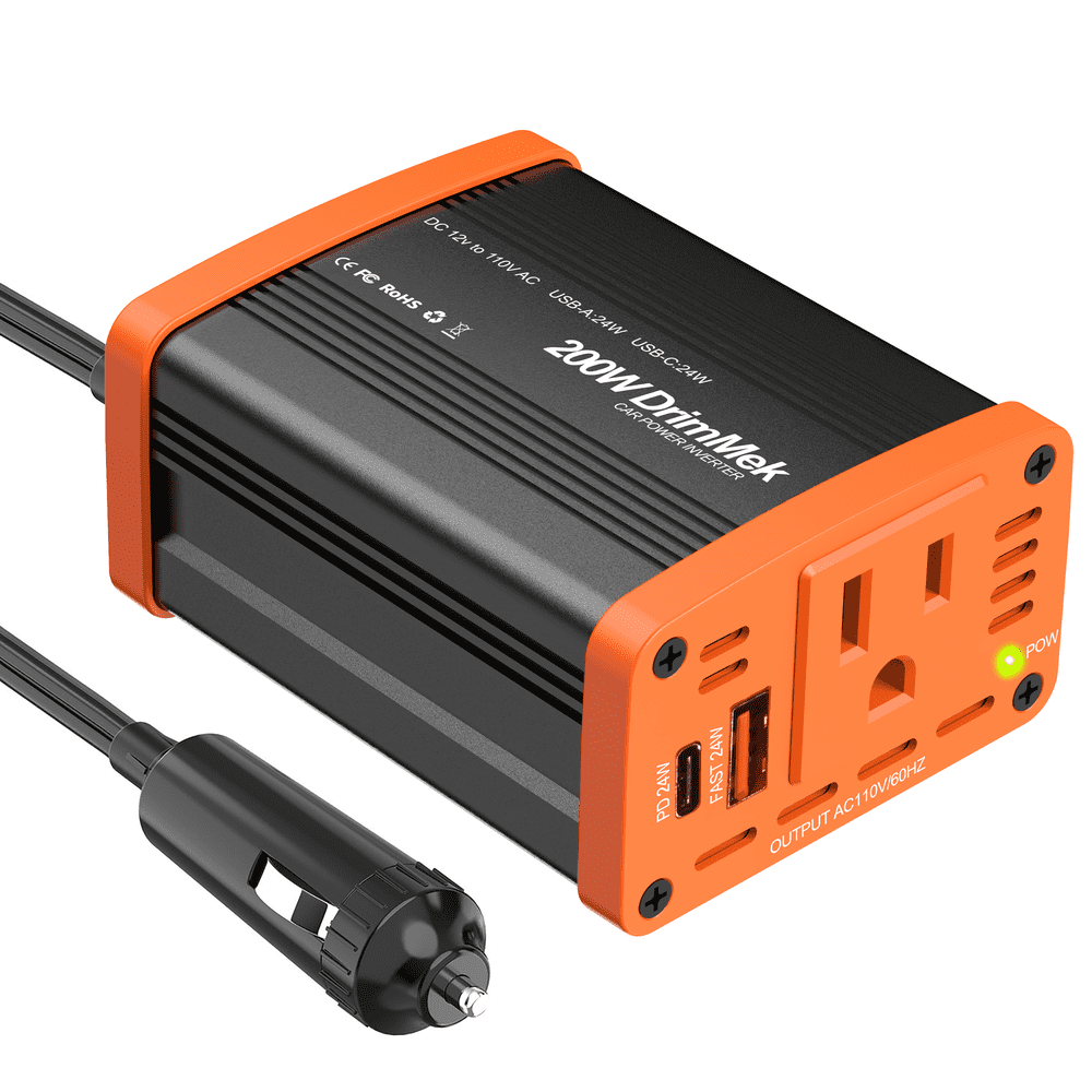200W DC to AC Car Power Inverter: $15.99