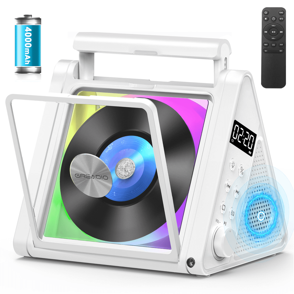 Greadio Portable 20W Bluetooth CD Player: $36.99