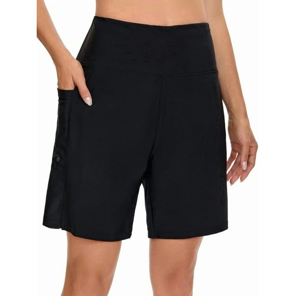 Women's 6.9-inch Quick-Dry High-Waisted Board Shorts with Liner and Pockets: $14.99