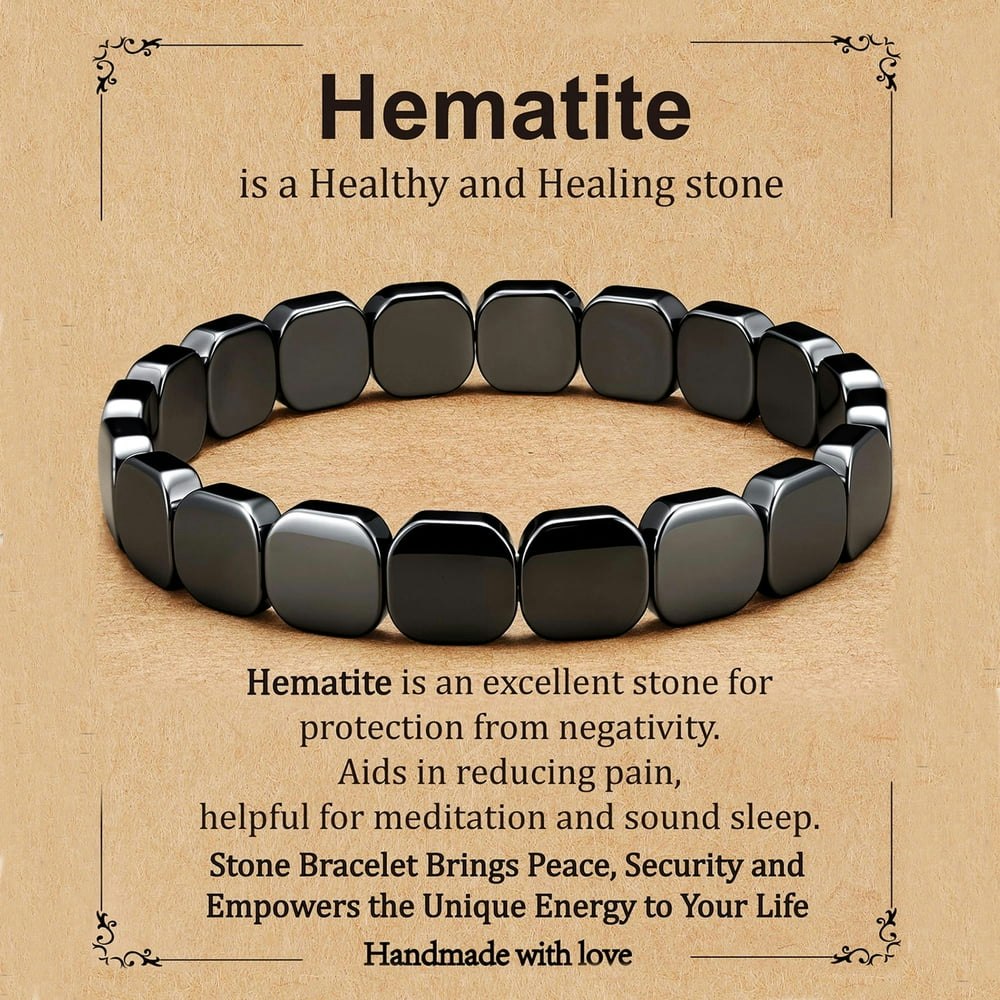 Apsvo Natural Healing Crystal Hematite Bracelet: $13.99 Apsvo Natural Healing Crystal Hematite Bracelet: $13.99
