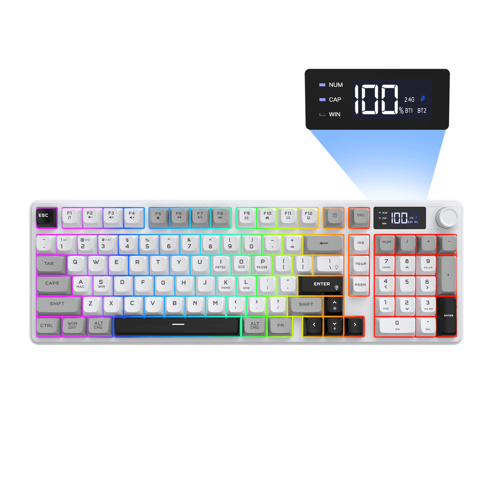Wireless Gaming Keyboard with Smart Display and Knob Control: $27.99