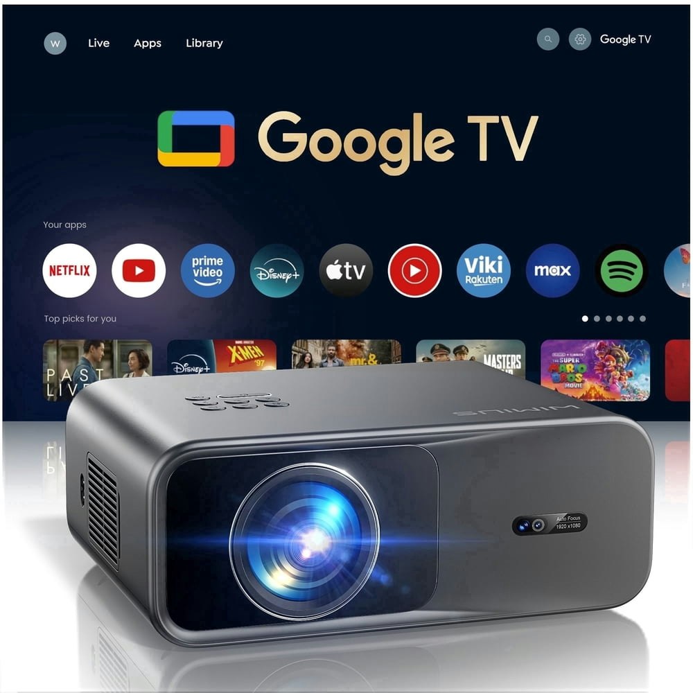 WiMiUS 4K Google TV Projector: $229.99