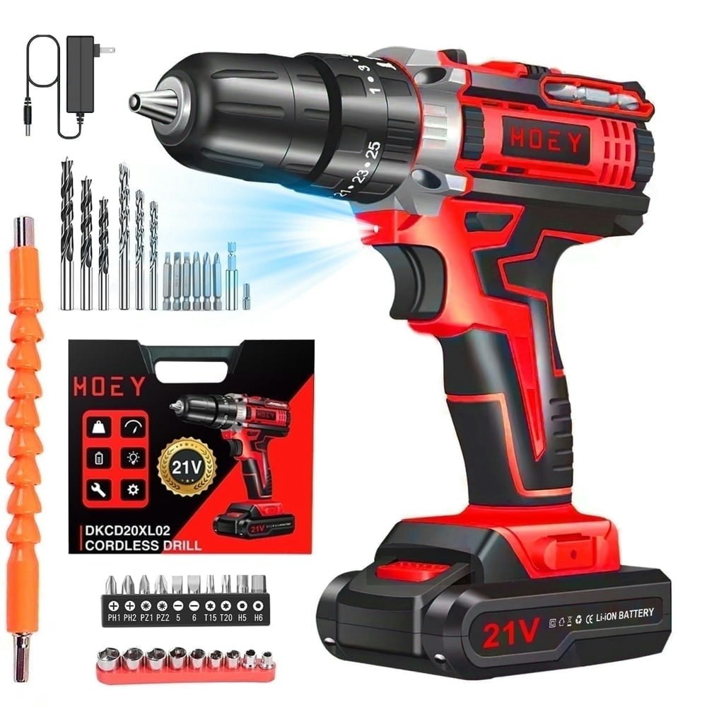 21V Cordless Drill 34-Piece Set: $29.89 21V Cordless Drill 34-Piece Set: $29.89