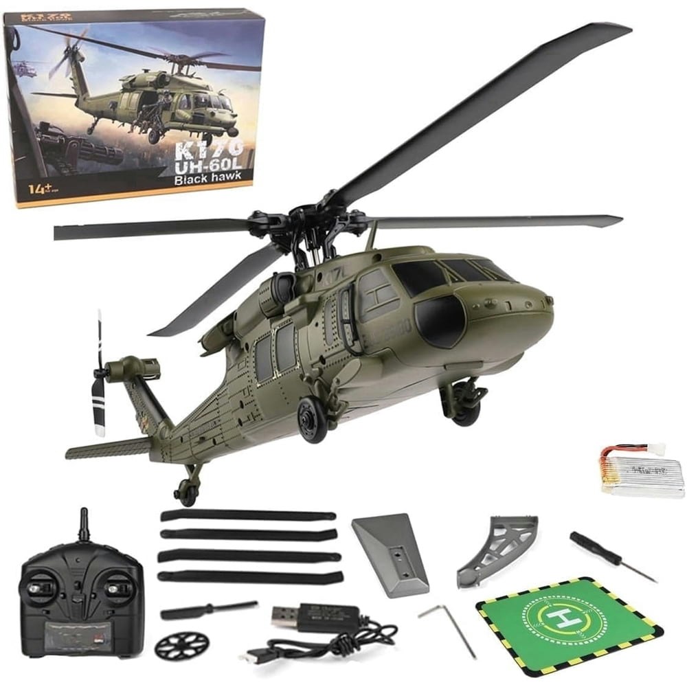 RC Helicopter Model K170 Black Hawk UH-60L 4-Channel Flybarless Helicopter: $66.88