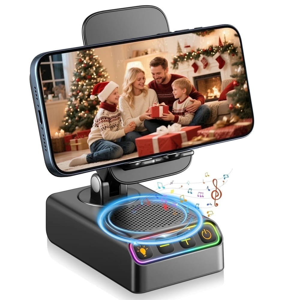 Adjustable Cell Phone Stand with Wireless Bluetooth Speaker: $21.99 Adjustable Cell Phone Stand with Wireless Bluetooth Speaker: $21.99