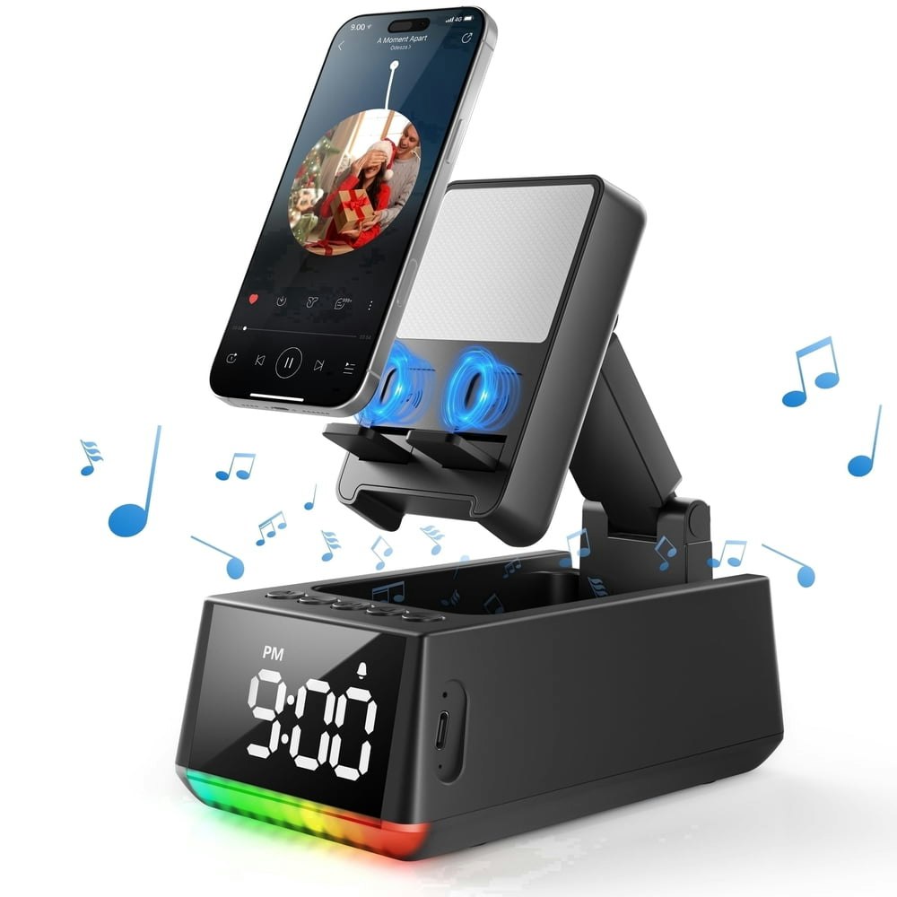 Wireless Induction Bluetooth Speaker and Phone Stand: $27.99 Wireless Induction Bluetooth Speaker and Phone Stand: $27.99