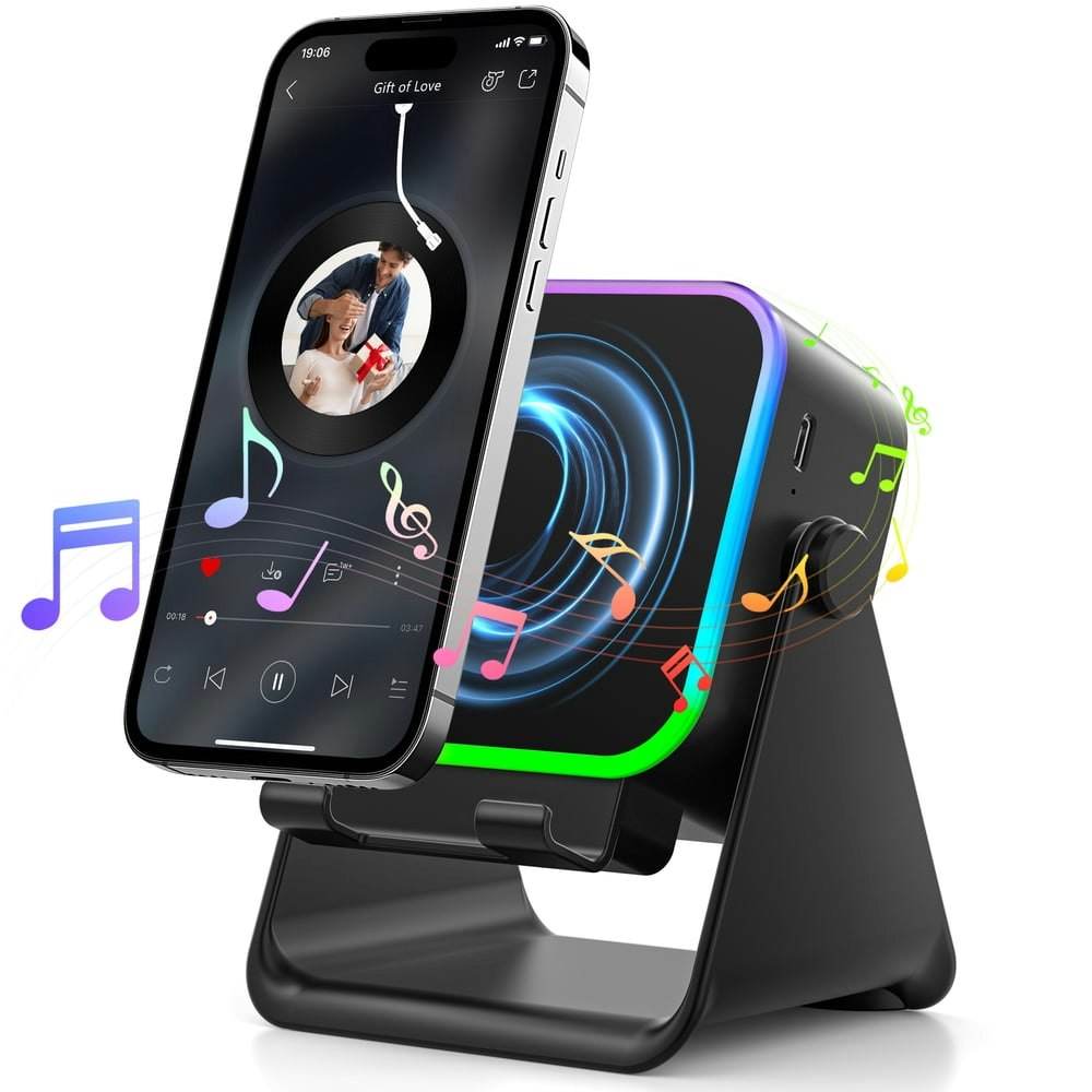Wireless Induction Speaker and Phone Stand with 5,000mAh Battery: $24.99 Wireless Induction Speaker and Phone Stand with 5,000mAh Battery: $24.99