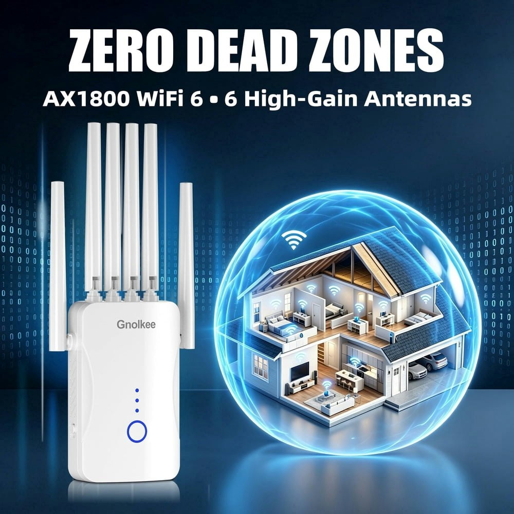 Gnolkee AC1800 Dual-Band WiFi Range Extender: $27.31 Gnolkee AC1800 Dual-Band WiFi Range Extender: $27.31