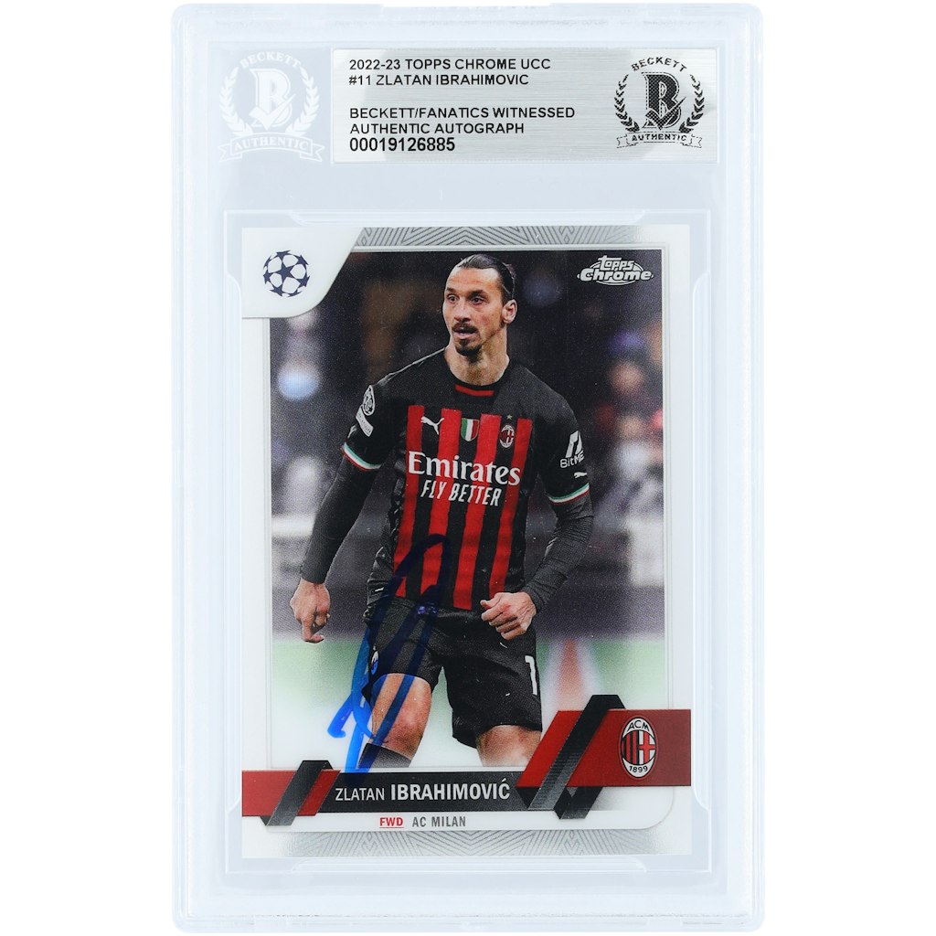 Zlatan Ibrahimovic AC Milan 2022-23 Topps Chrome UEFA #11 Autographed Card: $335.99 Zlatan Ibrahimovic AC Milan 2022-23 Topps Chrome UEFA #11 Autographed Card: $335.99