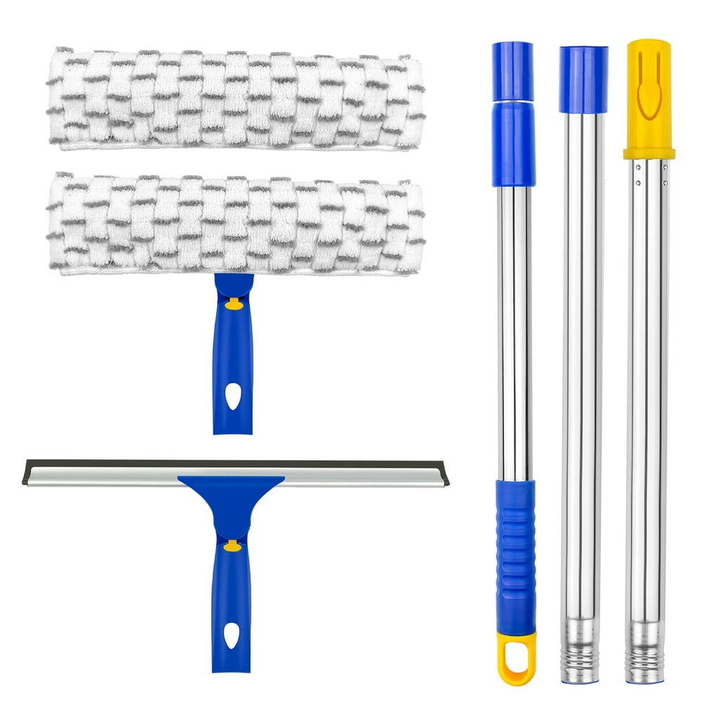 Ittaho 12-inch 60-inch Extendable Window Squeegee and Microfiber Scrubber 2-Pack: $17.99