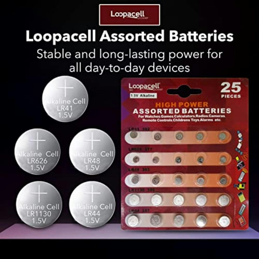 Loopacell 1.5V Alkaline Button Cell Battery 25-Pack: $4.99 Loopacell 1.5V Alkaline Button Cell Battery 25-Pack: $4.99