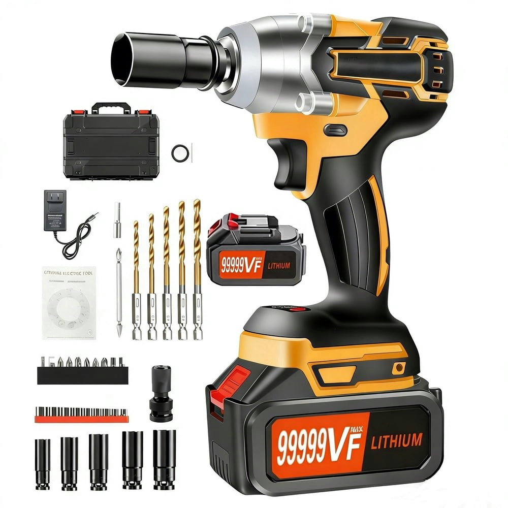 Gijjgole 1/2-inch 300Nm Brushless Cordless Impact Wrench Kit: $37.79