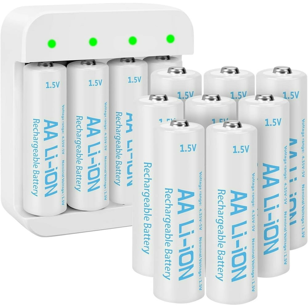 1.5V 3,600mWh Rechargeable AA Lithium Batteries 12-Pack with Charger: $31.49 1.5V 3,600mWh Rechargeable AA Lithium Batteries 12-Pack with Charger: $31.49