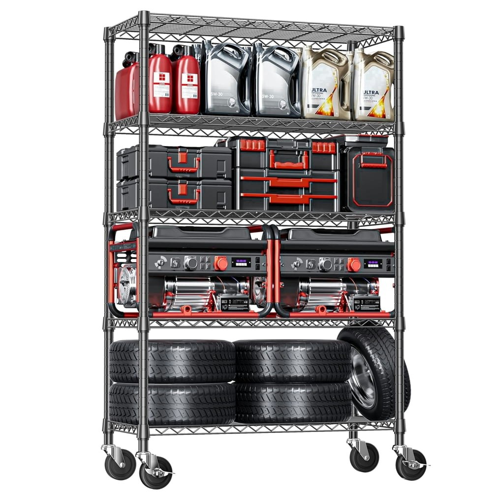 Izeuk 5-Tier Adjustable Rolling Wire Shelving Unit: $134.79 Izeuk 5-Tier Adjustable Rolling Wire Shelving Unit: $134.79