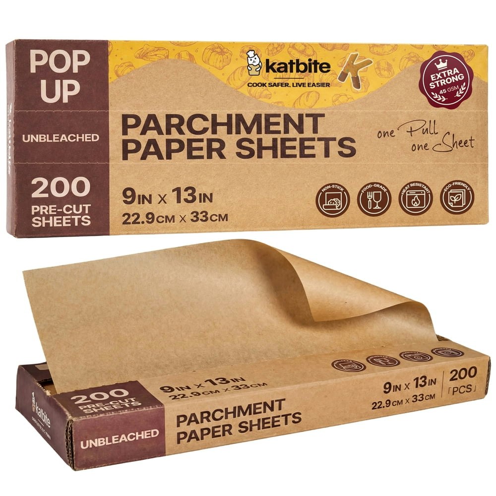 Katbite Heavy Duty Precut Parchment Paper Sheets 200-Count: $13.66
