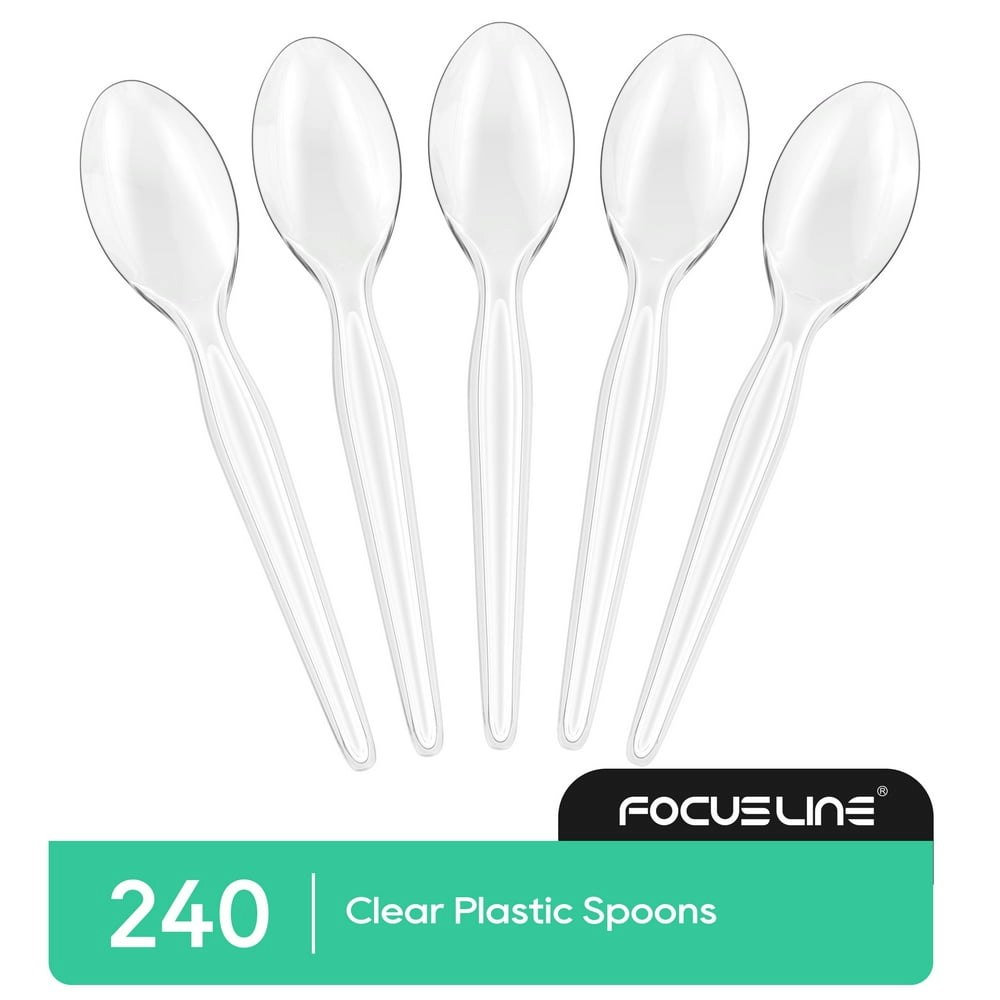 Focusline 6.2-inch Clear Plastic Spoons 240-Count: $15.89