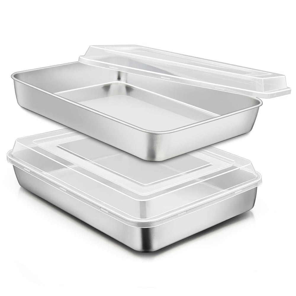 Vesteel Stainless Steel Baking Pan with Lid 2-Pack: $21.99 Vesteel Stainless Steel Baking Pan with Lid 2-Pack: $21.99