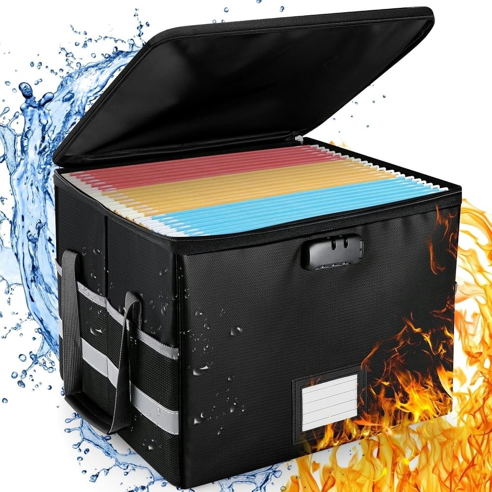 Kusmil Fireproof Locking File Document Organizer: $23.99