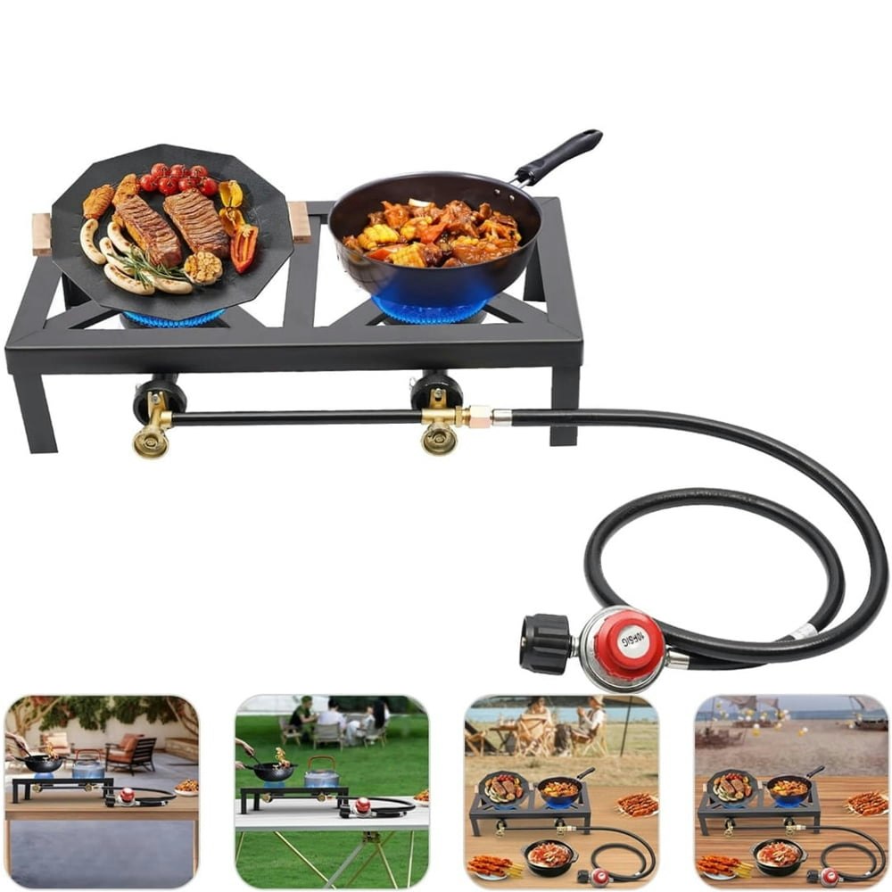 Portable 2-Burner Outdoor Propane Camping Stove: $37.99 Portable 2-Burner Outdoor Propane Camping Stove: $37.99