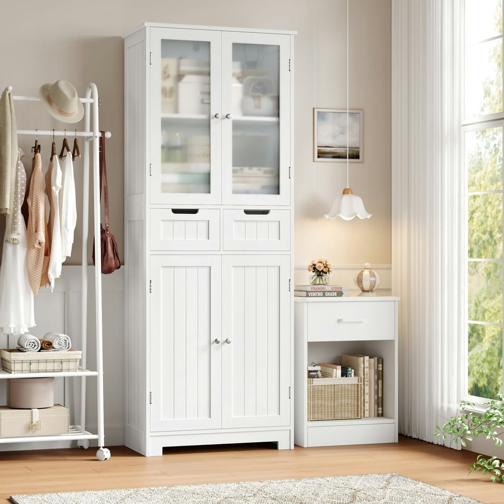 Homfa 4-Door 3-Tier Tall Bathroom Linen Storage Cabinet: $129.98 Homfa 4-Door 3-Tier Tall Bathroom Linen Storage Cabinet: $129.98