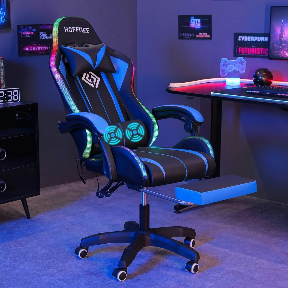 Hoffree Ergonomic Gaming Chair with Massage and Footrest: $119.97 Hoffree Ergonomic Gaming Chair with Massage and Footrest: $119.97