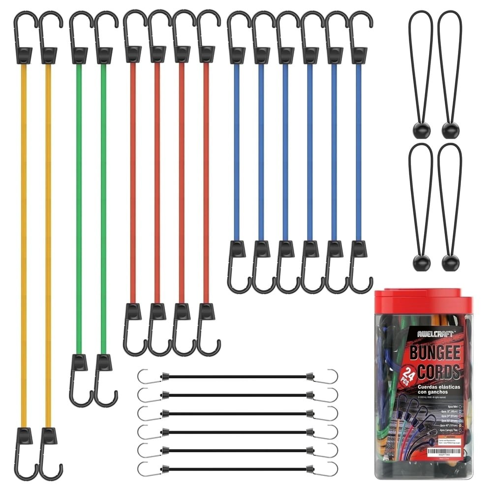 Awelcraft Bungee Cords with Hooks 24-Pack: $15.97 Awelcraft Bungee Cords with Hooks 24-Pack: $15.97