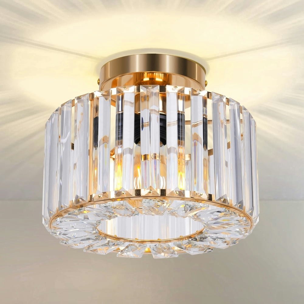 Frideko Home 9-Inch Crystal Semi Flush Mount Ceiling Light: $29.99