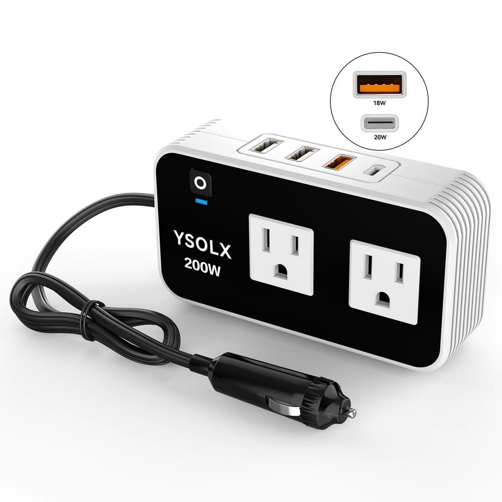 Ysolx 200W Car Power Inverter: $20.95
