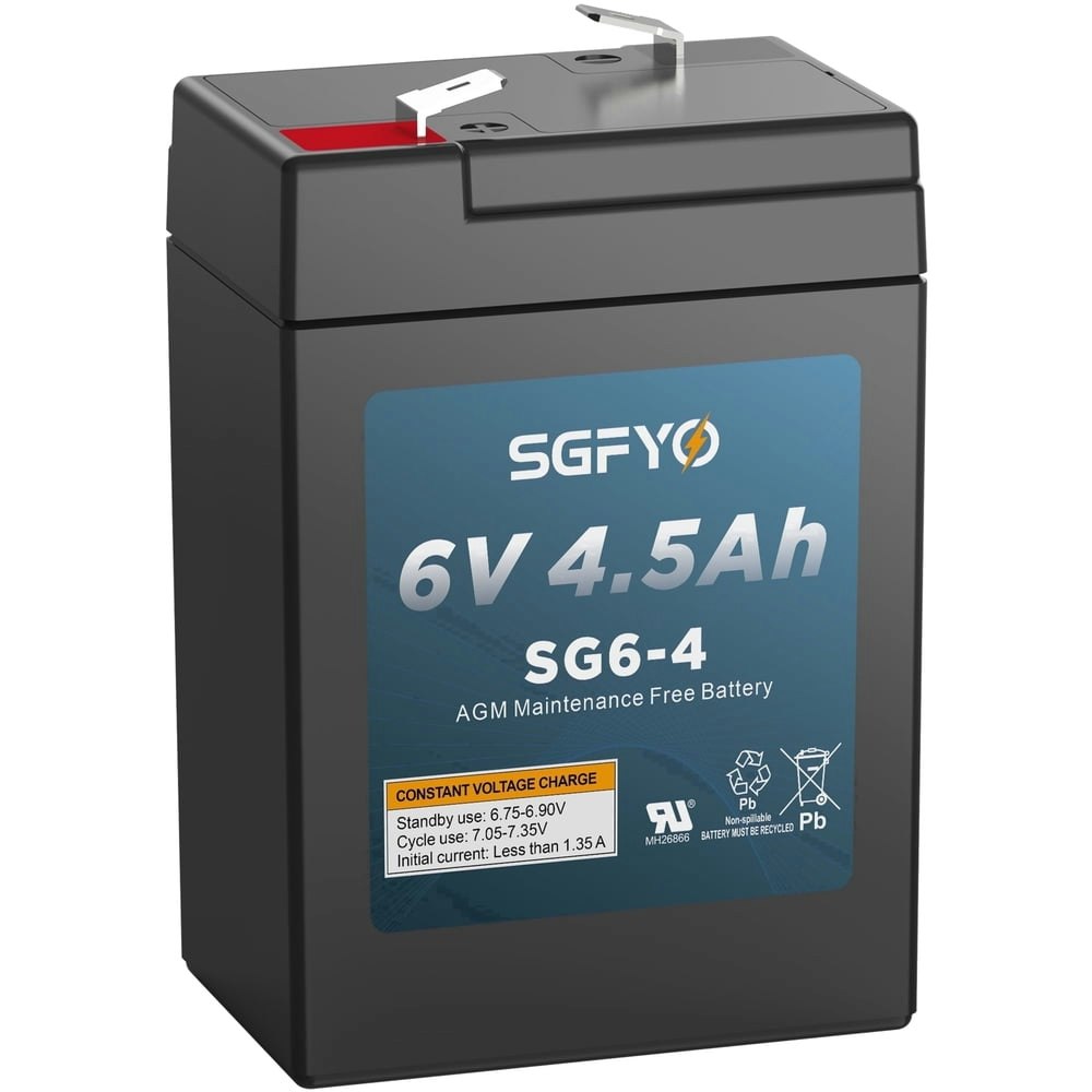 SGFYO 6V 4.5Ah Rechargeable SLA AGM Battery: $15.99 SGFYO 6V 4.5Ah Rechargeable SLA AGM Battery: $15.99