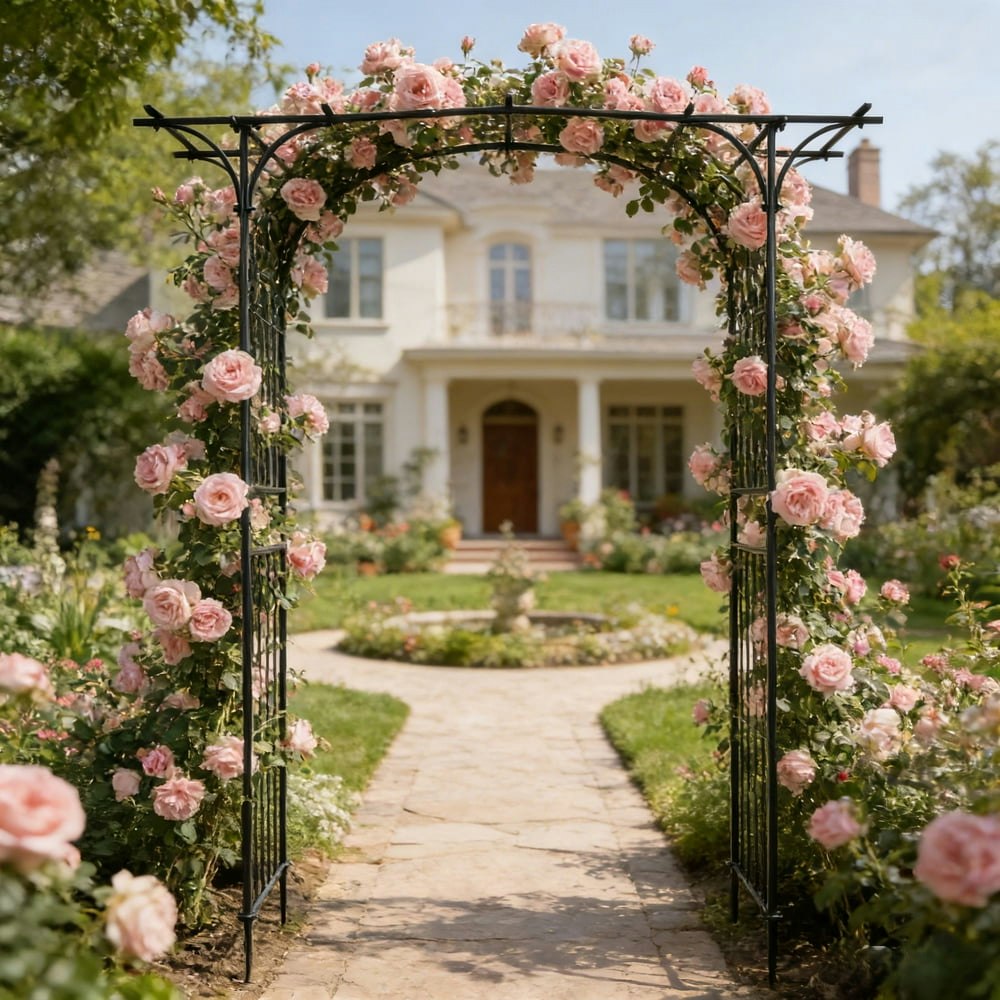 UBesGoo 7.1-Foot Wrought Iron Garden Arch Trellis: $67.89 UBesGoo 7.1-Foot Wrought Iron Garden Arch Trellis: $67.89