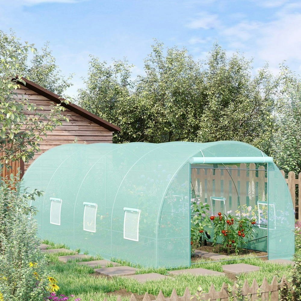 Outsunny 20x10x7-Foot Walk-In Tunnel Greenhouse: $157.62