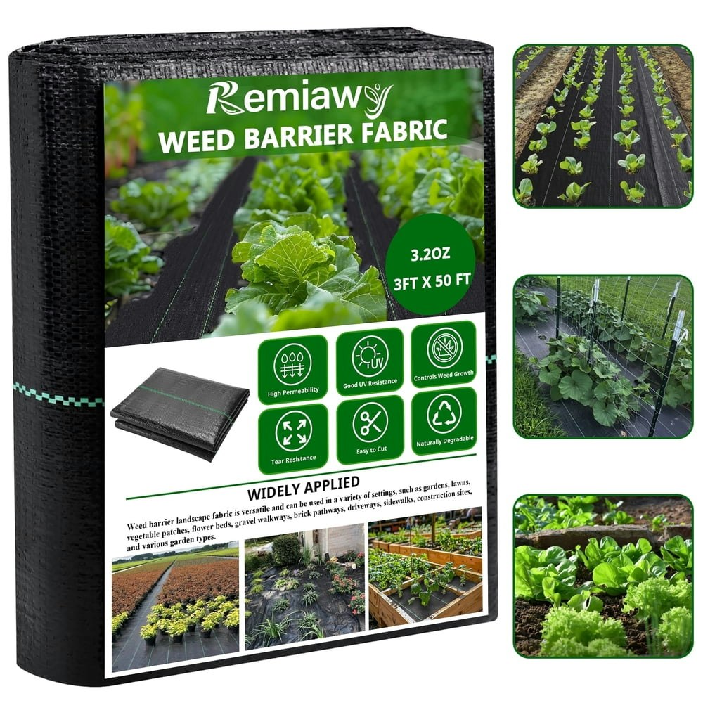 Remiawy 3x50-Foot Weed Barrier Landscape Fabric: $12.99 Remiawy 3x50-Foot Weed Barrier Landscape Fabric: $12.99