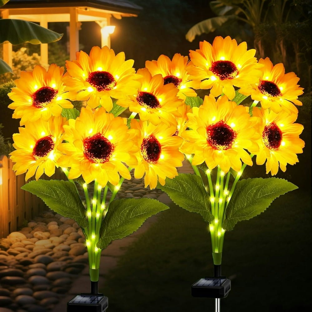 Rirool Solar Sunflower Garden Stake Lights 2-Pack: $16.99 Rirool Solar Sunflower Garden Stake Lights 2-Pack: $16.99