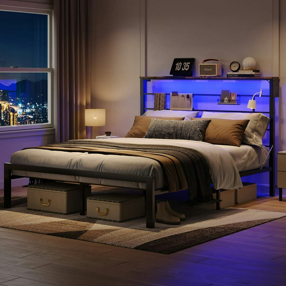 Bestier Queen Size LED Storage Platform Bed Frame: $99.99 Bestier Queen Size LED Storage Platform Bed Frame: $99.99