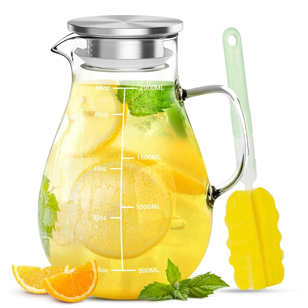2-Liter Glass Pitcher with Lid and Spout: $19.89 2-Liter Glass Pitcher with Lid and Spout: $19.89