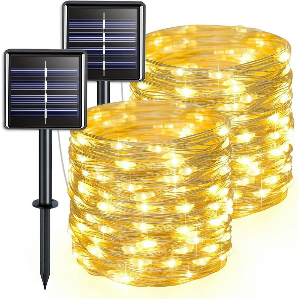 TiokMc 33ft 100 LED Solar String Lights 2-Pack: $12.99 TiokMc 33ft 100 LED Solar String Lights 2-Pack: $12.99