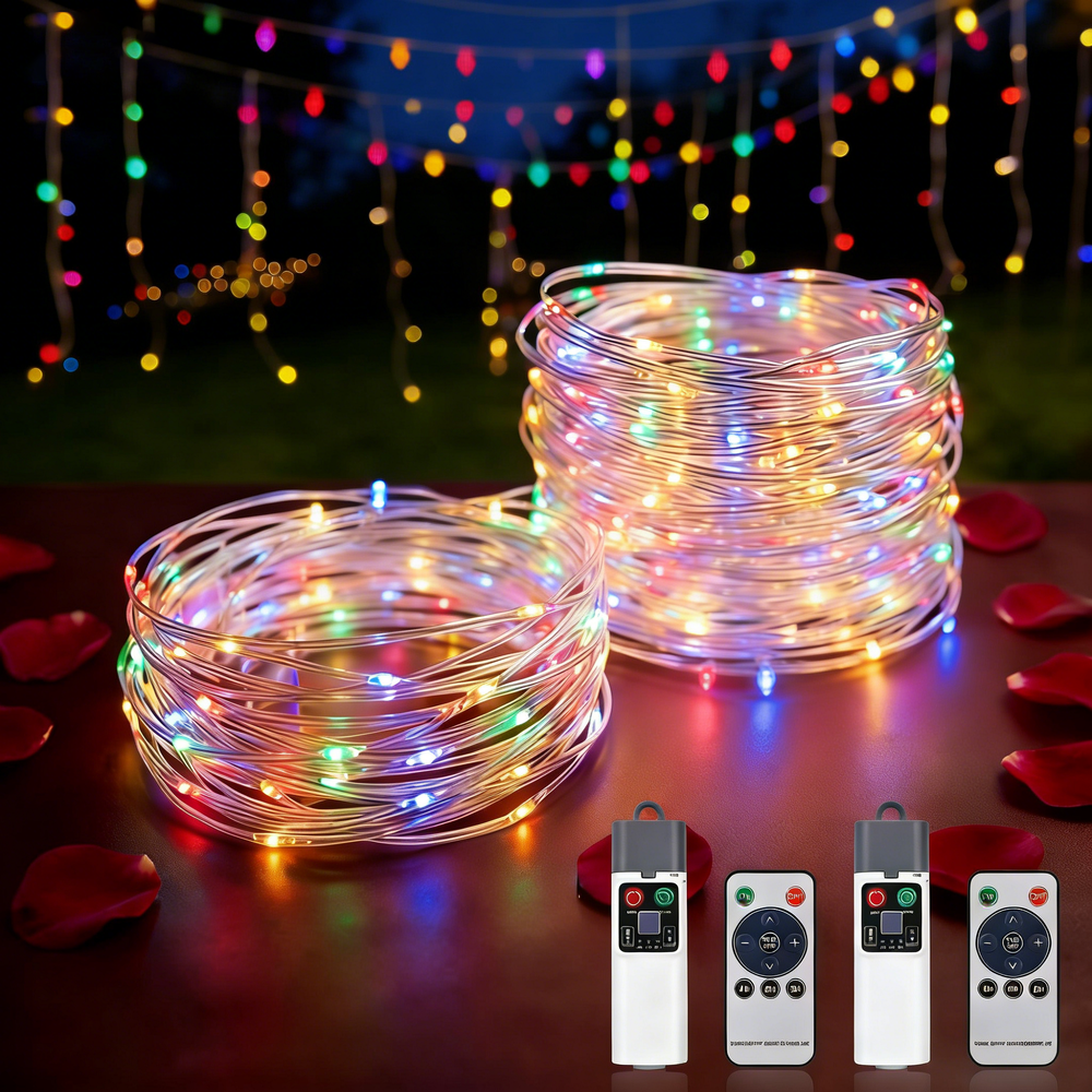 Outdoor String Lights 33-Foot 100 LED Fairy Lights 2-Pack: $14.99