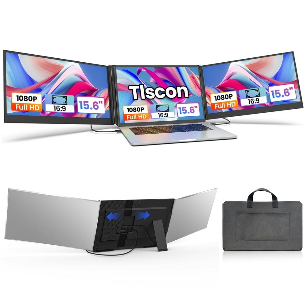 Tlscon 15.6-inch 1080p IPS Triple Portable Laptop Screen Extender: $205.99 Tlscon 15.6-inch 1080p IPS Triple Portable Laptop Screen Extender: $205.99
