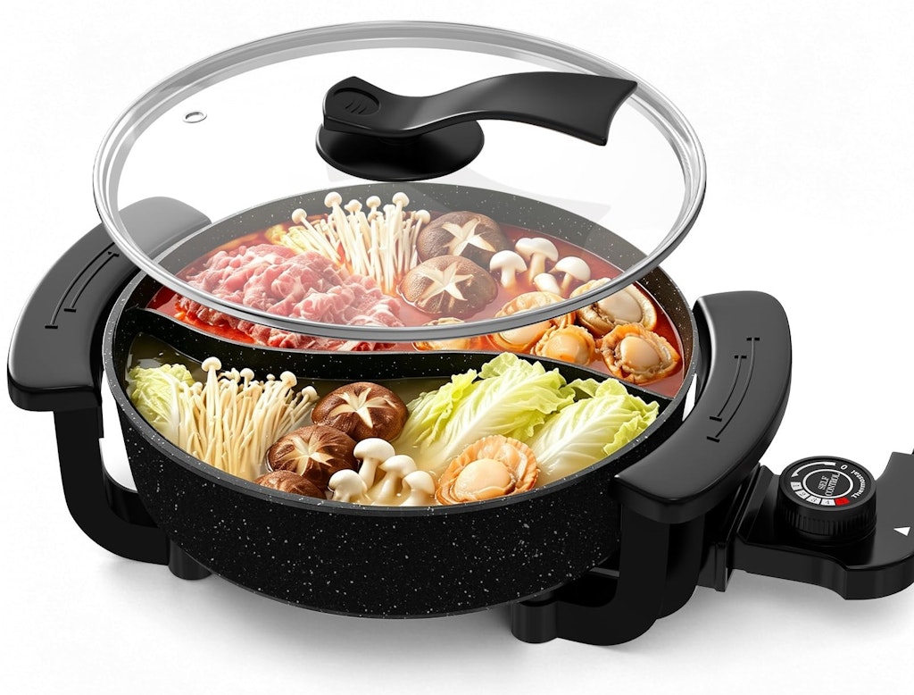 6L Dual Sided Electric Hot Pot: $44