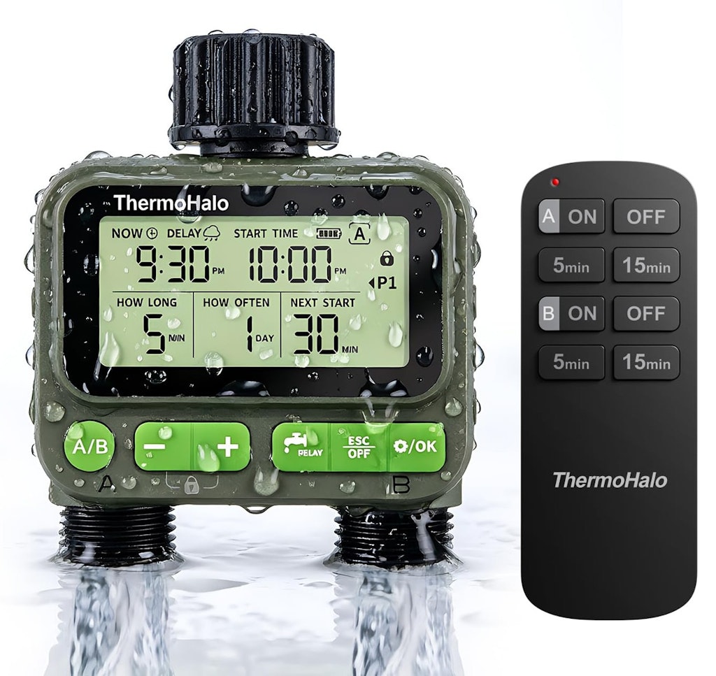 Smart 8-Zone Programmable Dual-Outlet Sprinkler Timer w/ Remote: $40 Smart 8-Zone Programmable Dual-Outlet Sprinkler Timer w/ Remote: $40