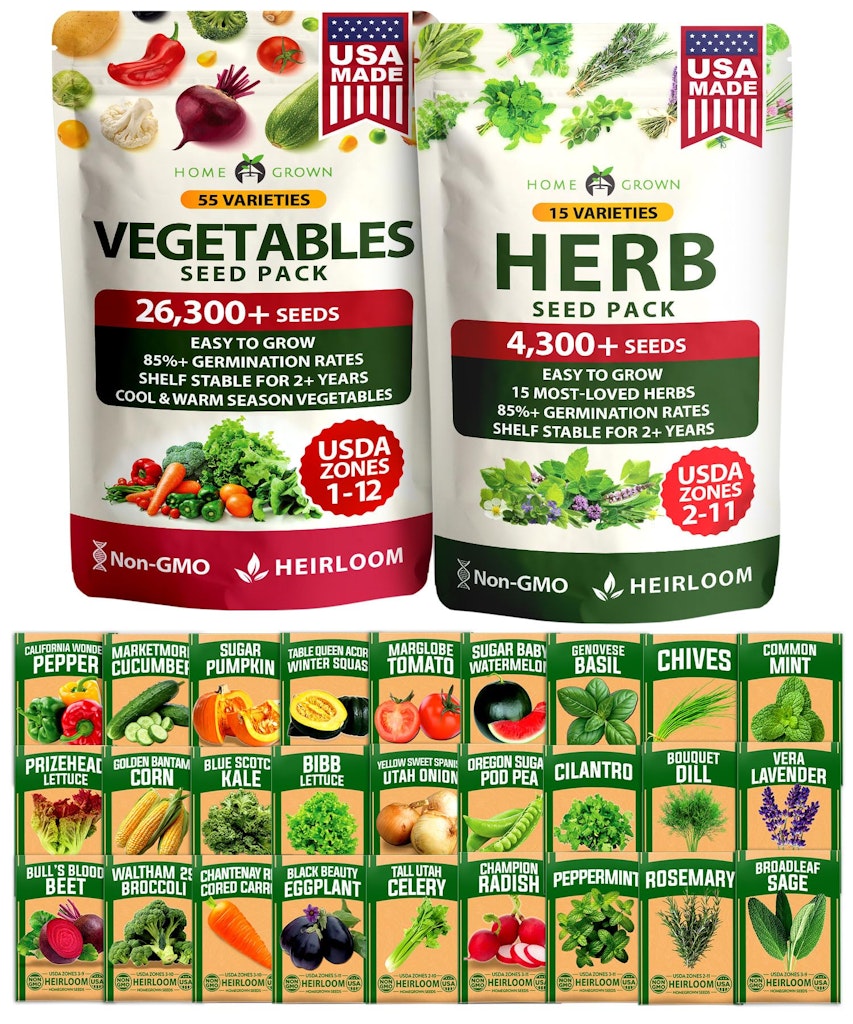 30,600+ Home Grown 70-Variety Vegetable & Herb Seeds: $30 30,600+ Home Grown 70-Variety Vegetable & Herb Seeds: $30