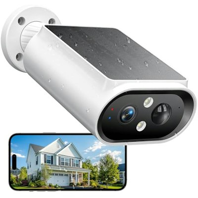 AlkiVision 2K Solar Wireless Outdoor Security Camera for $24 + free shipping
