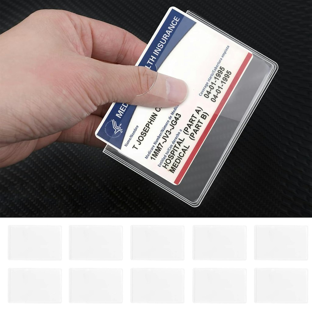 Waterproof PVC Card Protector Sleeve 10-Pack: 97 cents