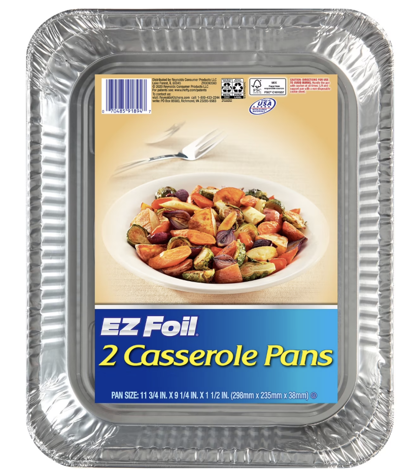 EZ Foil Disposable Casserole Pan 2-Pack: $3.48