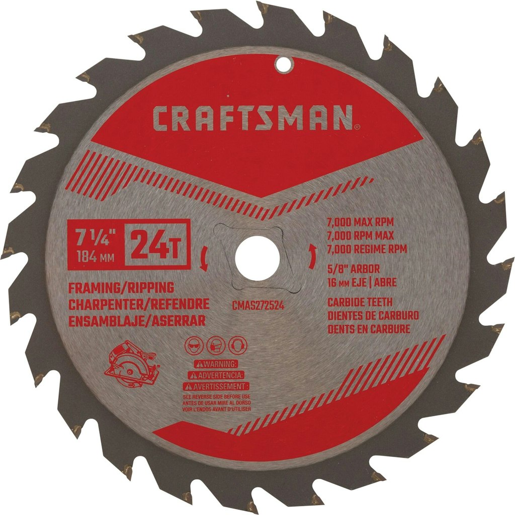 Craftsman 7-1/4" 24T Framing/Ripping Circular Saw Blade: $6.70 Craftsman 7-1/4" 24T Framing/Ripping Circular Saw Blade: $6.70