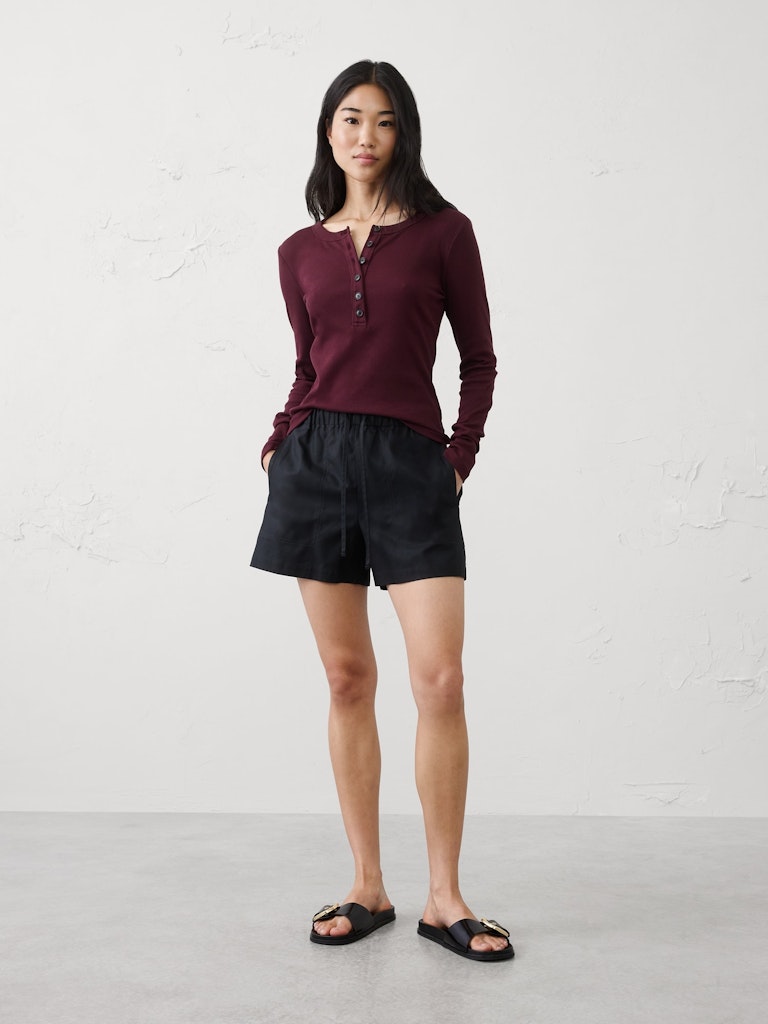 Ribbed Henley T-Shirt: $45 Ribbed Henley T-Shirt: $45