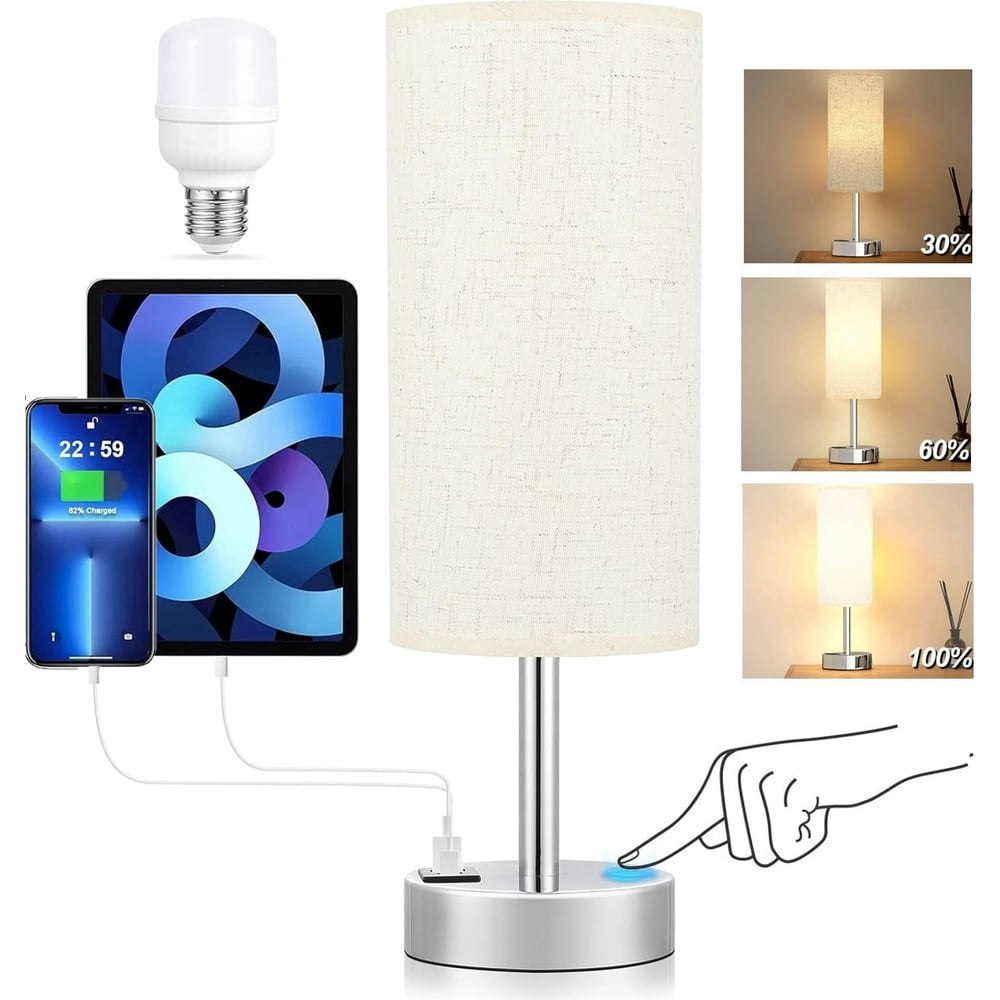 HadinEEon 15.4" 3-Way Dimmable Table Lamp: $18.99