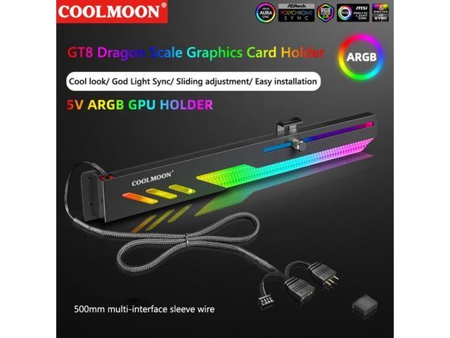 Coolmoon GT8 Horizontal ARGB GPU Support Bracket: $21.92 Coolmoon GT8 Horizontal ARGB GPU Support Bracket: $21.92