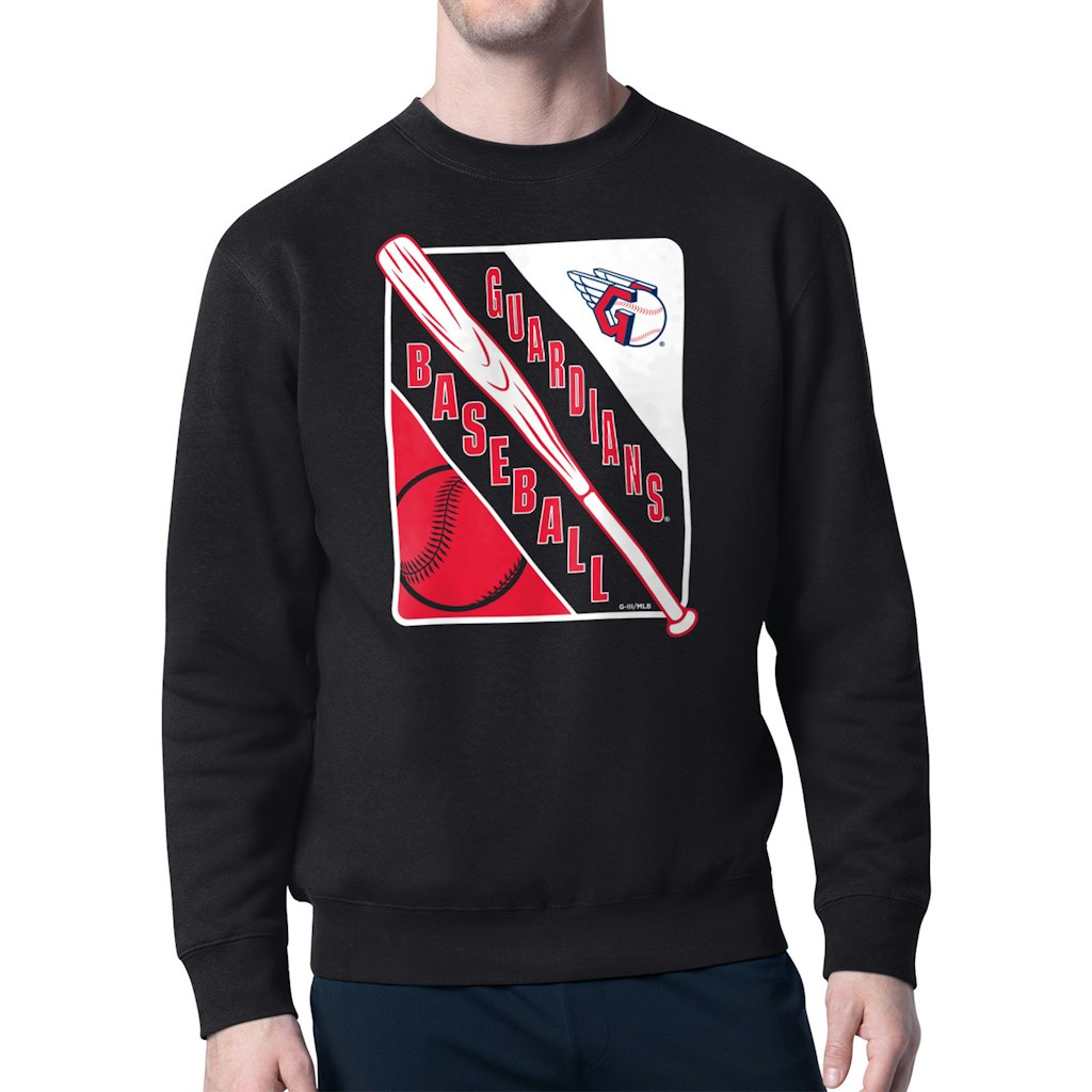 Starter Men's Cleveland Guardians Shield Logo Crew Neck Sweatshirt: $48.74