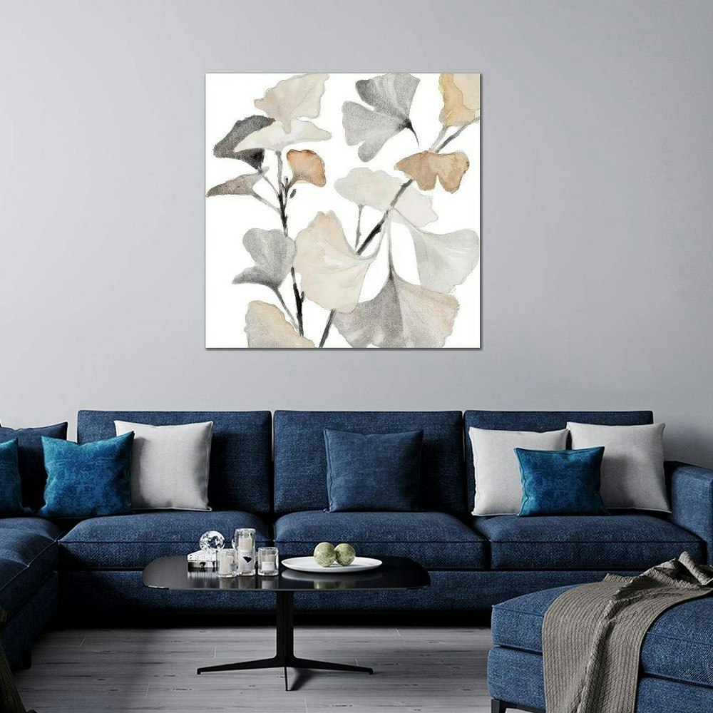 iCanvas 37"x37" Neutral Ginko Stems I Canvas Print Wall Art: $154.99 iCanvas 37"x37" Neutral Ginko Stems I Canvas Print Wall Art: $154.99